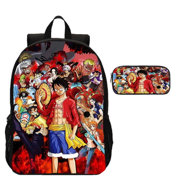 MOCHILA + ESTOJO ONCE PIECE PERSONAGENS