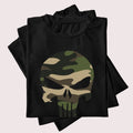 CAMISETA ALGODÃO CAVEIRA CAMUFLADA