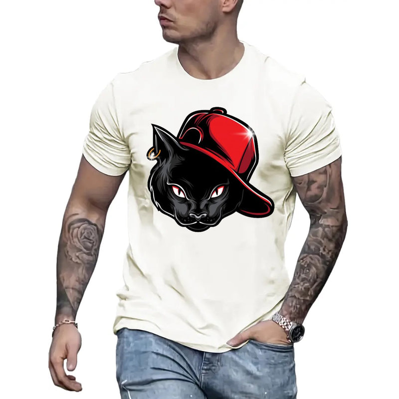 CAMISETA ALGODÃO GATO BONE