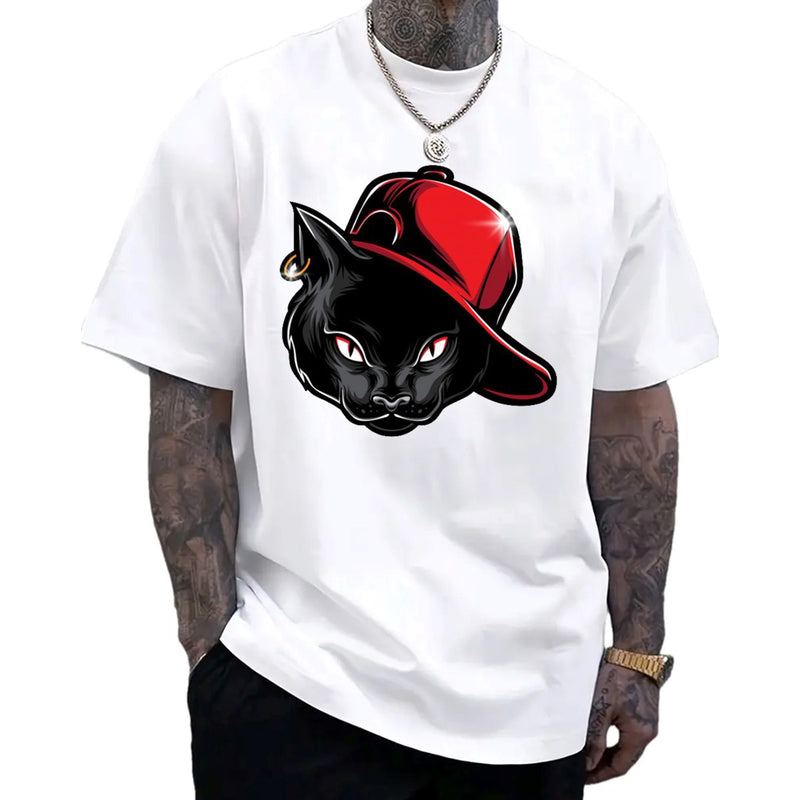 CAMISETA ALGODÃO GATO BONE