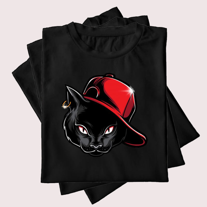 CAMISETA ALGODÃO GATO BONE